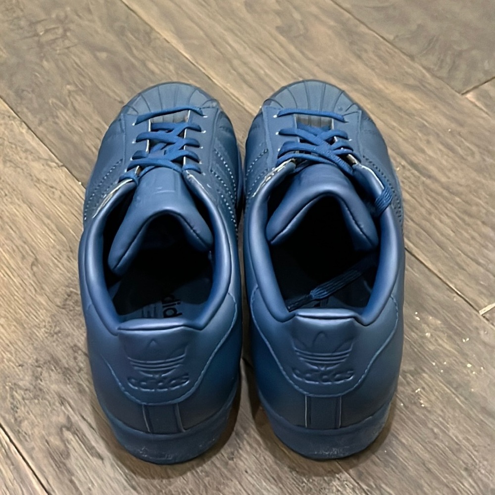 Adidas Superstar Glossy Toe leather Shoes Sneakers new blue S76723 Women’s Sizes - Picture 6 of 14